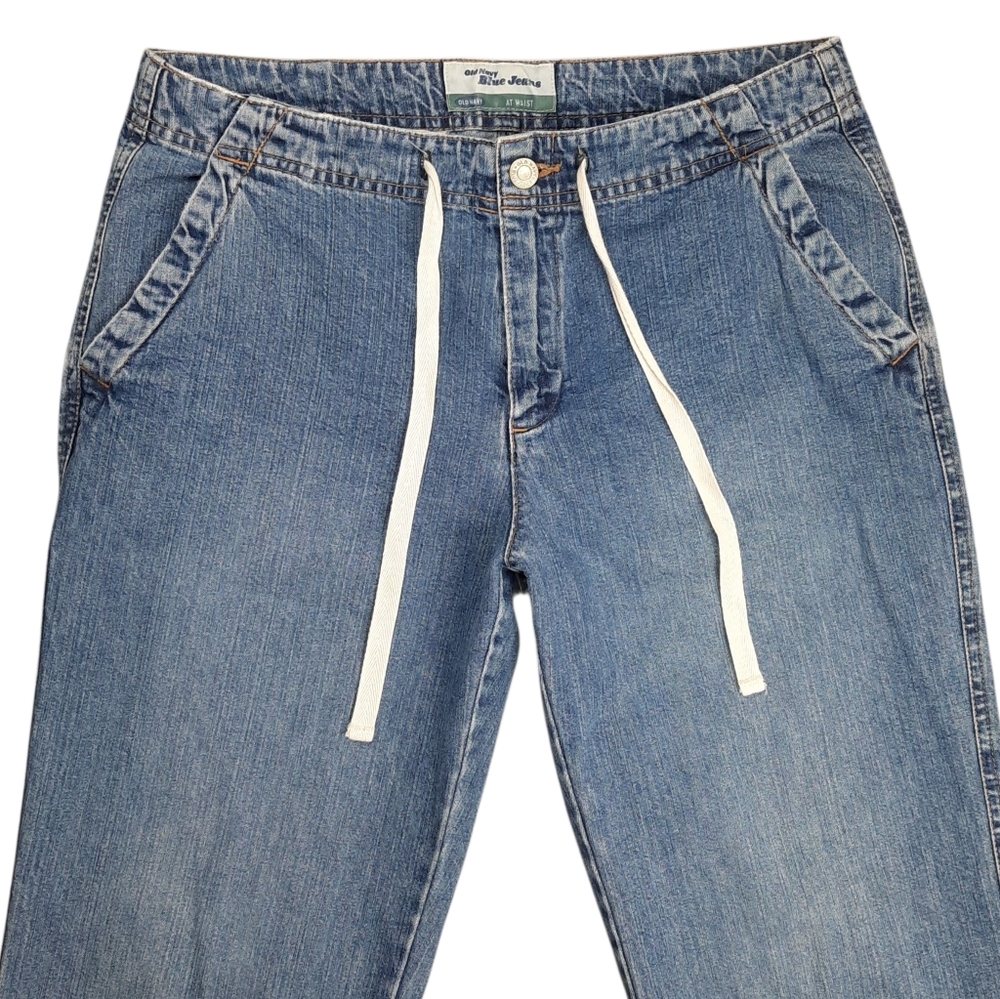 Old Navy VTG 90'S Wide Leg Crop/Capri Baggy Cotton Blue Jeans SZ 6 - Picture 3 of 10